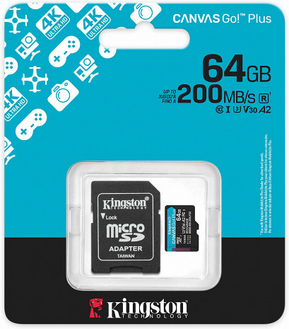 Карта памяти MEMORY MICRO SDXC 64GB UHS-I/W/ADAPTER SDCG4/64GB KINGSTON SDCG4/64GB