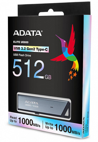 USB zibatmiņa MEMORY DRIVE FLASH USB-C 512GB/SILV AELI-UE800-512G-CSG ADATA AELI-UE800-512G-CSG