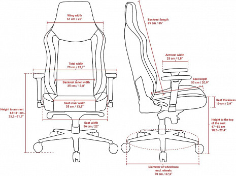 Geimeru krēsls Vernazza Series SoftPU VERNAZZA-SPU-PBK