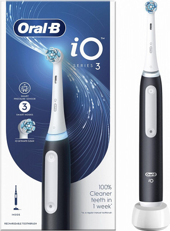 Zobu birste  iO3 Matt Black Ice Blue
