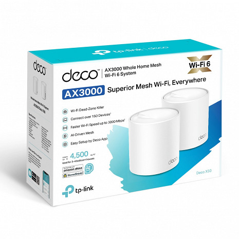 Mājas Wi-Fi tīkla sistēma (Mesh)  Deco X50(2-pack)