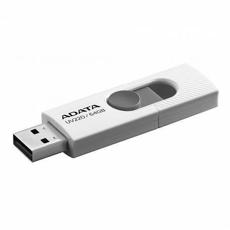 USB zibatmiņa ADATA | UV220 | 64 GB | USB 2.0 | White/Gray AUV220-64G-RWHGY