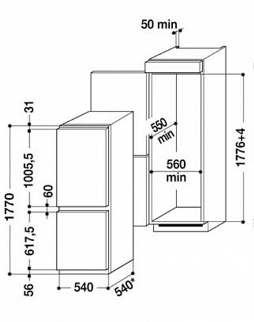 Ledusskapis  ART 6610/A++