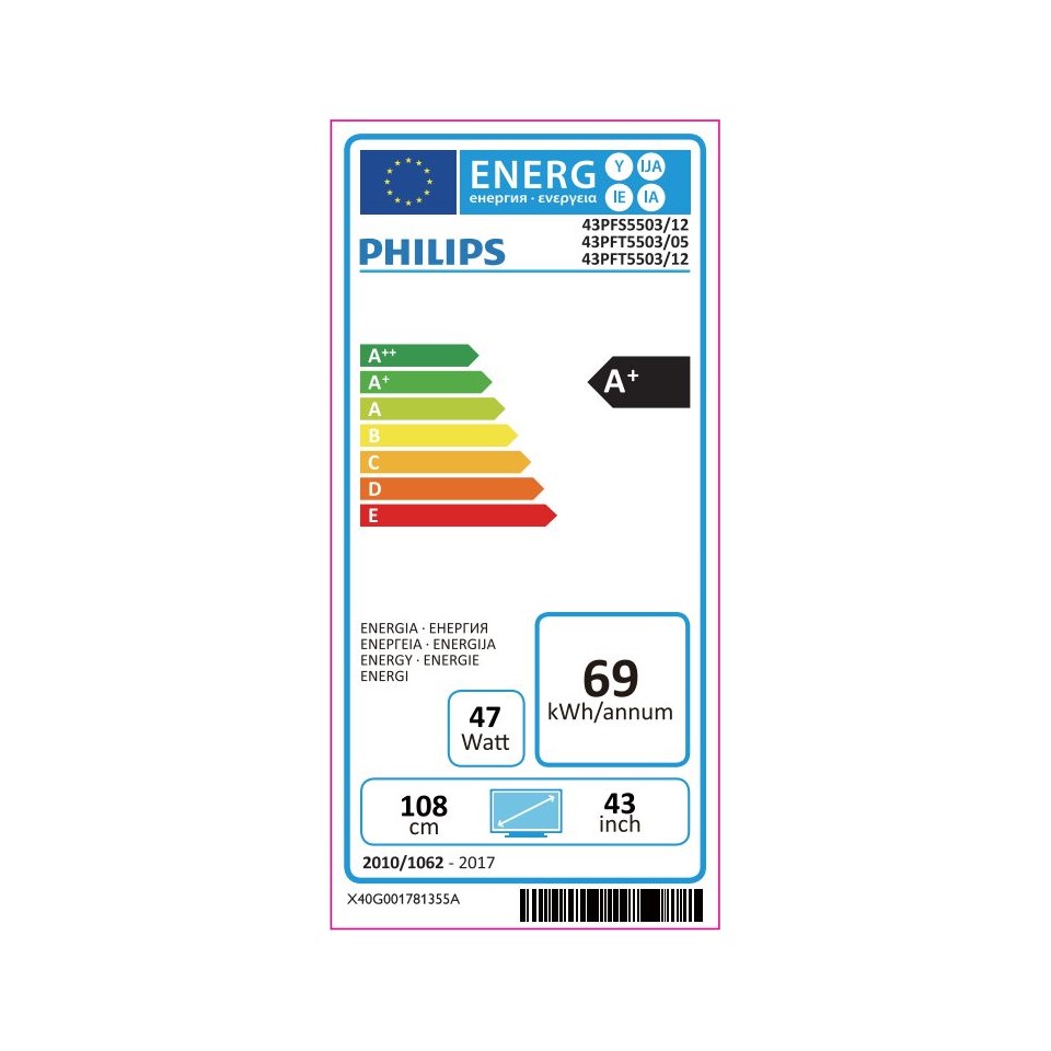 Télécommande Neuve Pour Téléviseurs Philips 32PHT5525 / 43PFS5503 / 43PFS5503/12