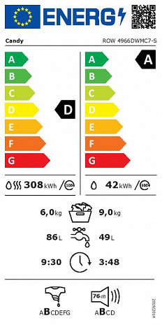 Стиральная машина  ROW 4966DWMC7-S