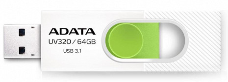 USB zibatmiņa MEMORY DRIVE FLASH USB3.1 64GB/WHITE AUV320-64G-RWHGN ADATA AUV320-64G-RWHGN