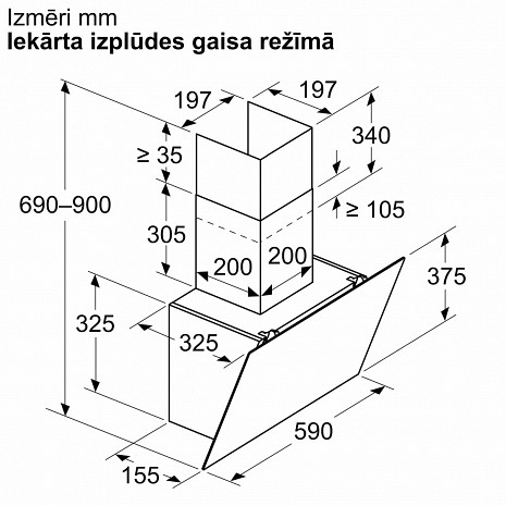 Tvaika nosūcējs  DWK65DK60