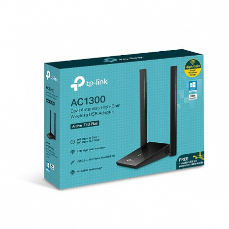 Divu joslu USB Wi-Fi adapteris  Archer T4U Plus