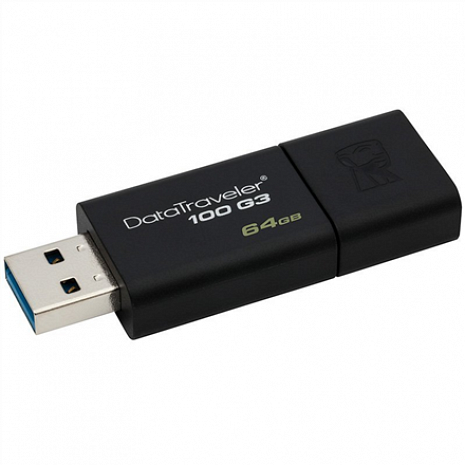 USB zibatmiņa DataTraveler 100 G3 64 GB, USB 3.0, Black DT100G3/64GB