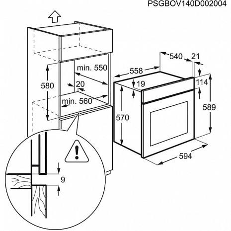 Духовка, духовой шкаф  EZB3400AOX