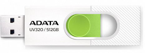 USB zibatmiņa ADATA | USB Flash Drive | UV320 | 512 GB | USB 3.2 Gen1 | White/Green AUV320-512G-RWHGN