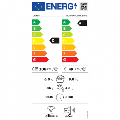 Veļas mašīna  ROW4964DWMCE/1-S