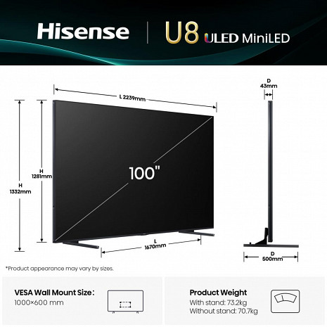 LED Televizors  100U8Q