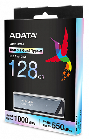 USB zibatmiņa MEMORY DRIVE FLASH USB-C 128GB/SILV AELI-UE800-128G-CSG ADATA AELI-UE800-128G-CSG