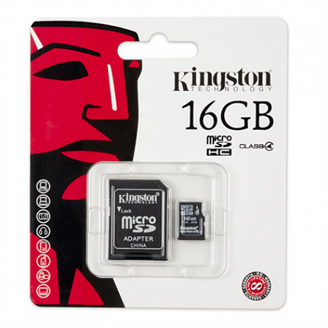 Atmiņas karte 16 GB, microSDHC, Flash memory class 4, SD adapter SDC4/16GB