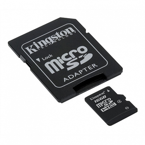 Карта памяти 16 GB, microSDHC, Flash memory class 4, SD adapter SDC4/16GB