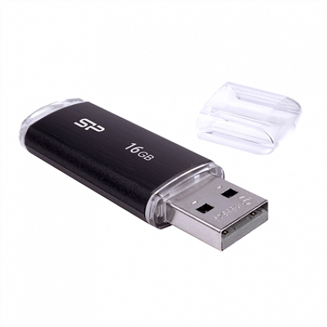 USB zibatmiņa Silicon Power Ultima U02 16 GB, USB 2.0, Black SP016GBUF2U02V1K