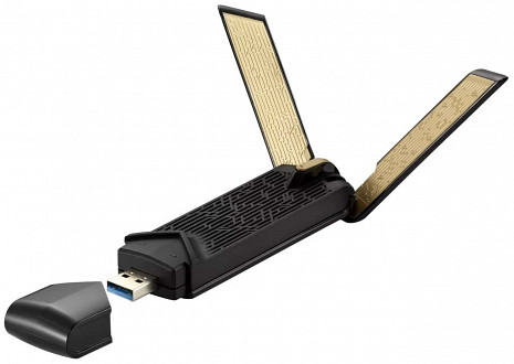 Divu joslu USB Wi-Fi adapteris Asus Wireless Dual-band USB-AX56 AX1800 (No cradle) 802.11ax 90IG06H0-MO0R10