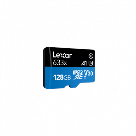 Карта памяти Lexar High-Performance 633x UHS-I micro SDXC, 128 GB, Class 10, U3, V30, A1, 45 MB/s, 100 MB/s LSDMI128BB633A