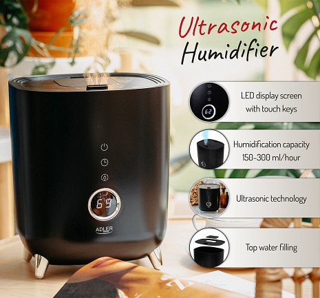 Gaisa mitrinātājs  AD7972 black