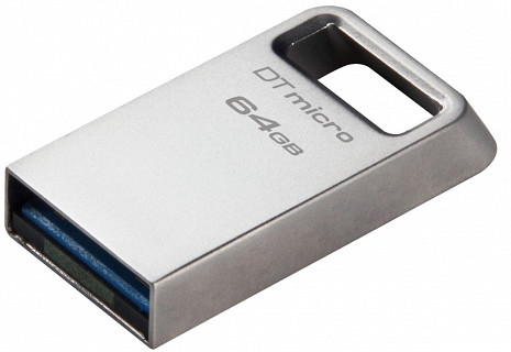USB zibatmiņa Kingston USB 3.2 Flash Drive DataTraveler micro 64 GB, USB 3.2, Silver DTMC3G2/64GB