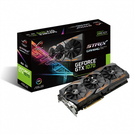 Grafiskā karte GeForce GTX 1070 8GB NVIDIA, 8 GB, GeForce GTX 1070, GDDR5-SDRAM STRIX-GTX1070-8G-GAMING
