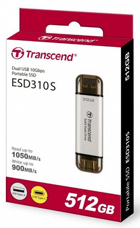 Cietais disks External SSD|TRANSCEND|ESD310|512GB|USB-C|USB|3D NAND|Write speed 900 MBytes/sec|Read speed 1050 MBytes/sec|TS512GESD310S TS512GESD310S