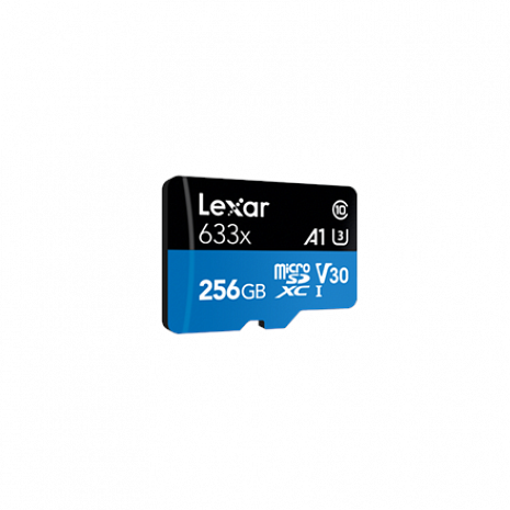 Карта памяти Lexar High-Performance 633x UHS-I micro SDXC, 256 GB, Class 10, U3, V30, A1, 45 MB/s, 100 MB/s LSDMI256BB633A