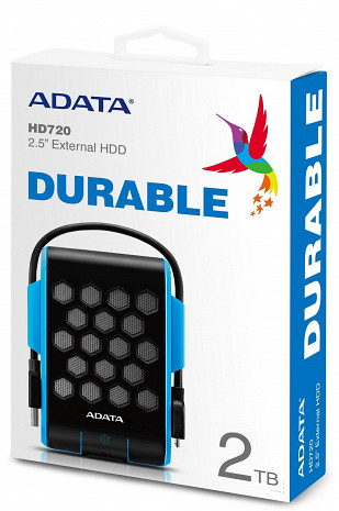 Cietais disks External HDD|ADATA|HD720|AHD720-2TU31-CBL|2TB|USB 3.1|Colour Blue|AHD720-2TU31-CBL AHD720-2TU31-CBL