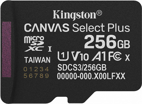 Карта памяти MEMORY MICRO SDXC 256GB UHS-I/SDCS3/256GBSP KINGSTON SDCS3/256GBSP