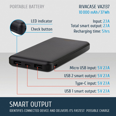 Ārējais akumulators (power bank) VA2137 VA2137