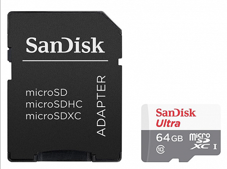 Карта памяти MEMORY MICRO SDXC 64GB UHS-I/SDSQUNR-064G-GN3MA SANDISK SDSQUNR-064G-GN3MA