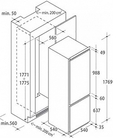 Ledusskapis  CBL3518F