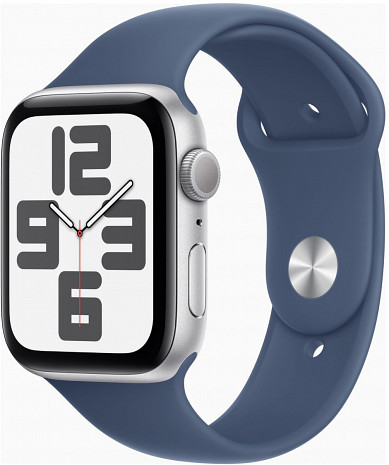 Viedpulkstenis Watch SE GPS 44mm Silver Aluminium Case with Denim Sport Band - S/M MXEQ3ET/A