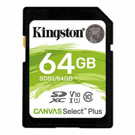 Atmiņas karte Kingston Canvas Select Plus UHS-I 64 GB, SDXC, Flash memory class 10 SDS2/64GB