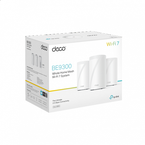 Mājas Wi-Fi tīkla sistēma (Mesh)  DECO BE65(3-PACK)