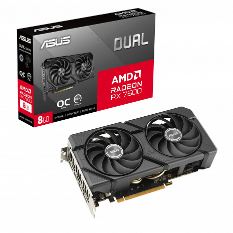 Grafiskā karte AMD Radeon RX 7600|8 GB|GDDR6|128 bit|PCIE 4.0 8x DUAL-RX7600-O8G-EVO