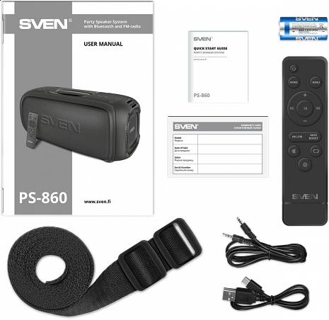 Skaņas sistēma ar karaoke  PS-860 Black