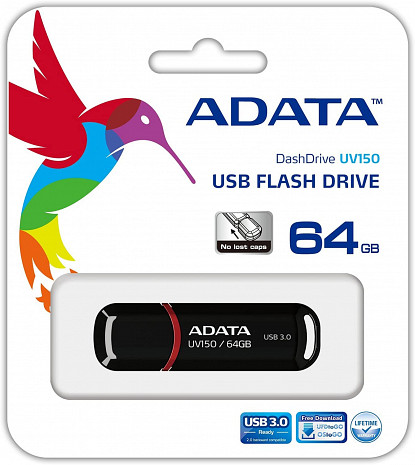 USB zibatmiņa UV150 64GB,USB,3.0,Black AUV150-64G-RBK