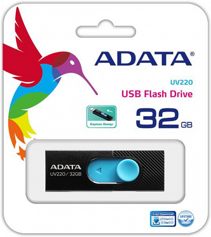 USB zibatmiņa MEMORY DRIVE FLASH USB2 32GB/BLUE AUV220-32G-RBKBL ADATA AUV220-32G-RBKBL