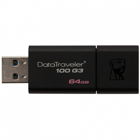 USB zibatmiņa DataTraveler 100 G3 64 GB, USB 3.0, Black DT100G3/64GB