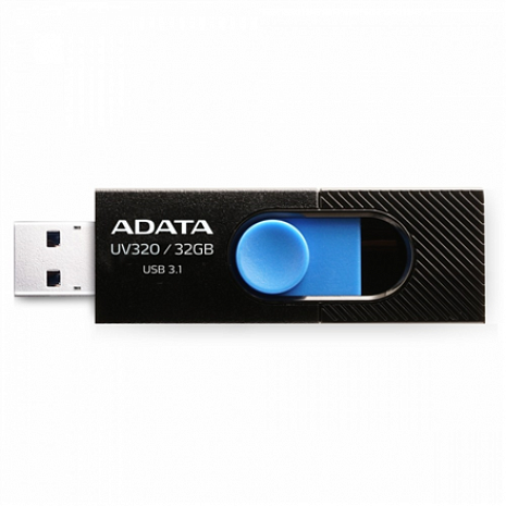 USB zibatmiņa ADATA UV320 32 GB, USB 3.1, Black/Blue AUV320-32G-RBKBL