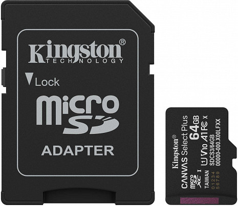 Карта памяти MEMORY MICRO SDXC 64GB UHS-I/W/ADAPTER SDCS3/64GB KINGSTON SDCS3/64GB