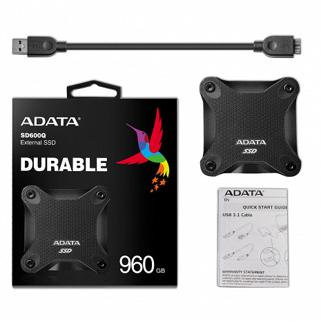 Cietais disks ADATA External SSD SD600Q 240 GB, USB 3.1, Black ASD600Q-240GU31-CBK