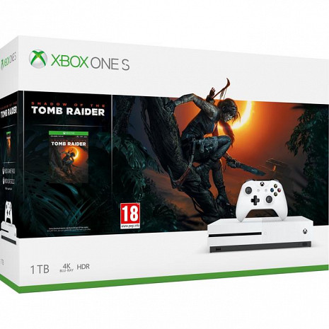 Spēļu konsole CONSOLE XBOX ONE S 1TB WHITE/GAME S.O.TOMB RAIDER 234-00782