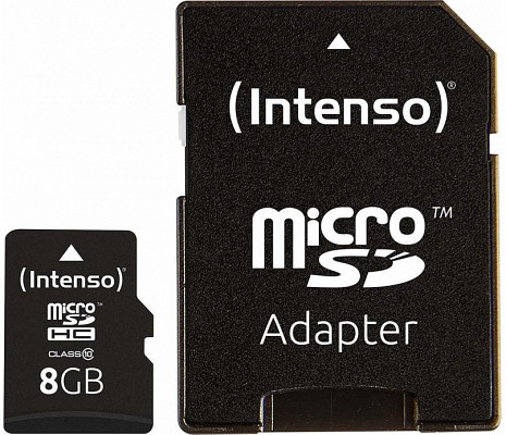 Atmiņas karte MEMORY MICRO SDHC 8GB C10/W/ADAPTER 3413460 INTENSO 3413460