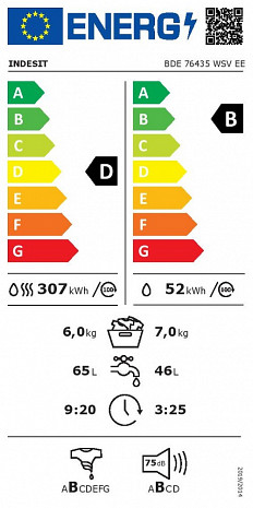 Veļas mašīna  BDE 76435 WSV EE