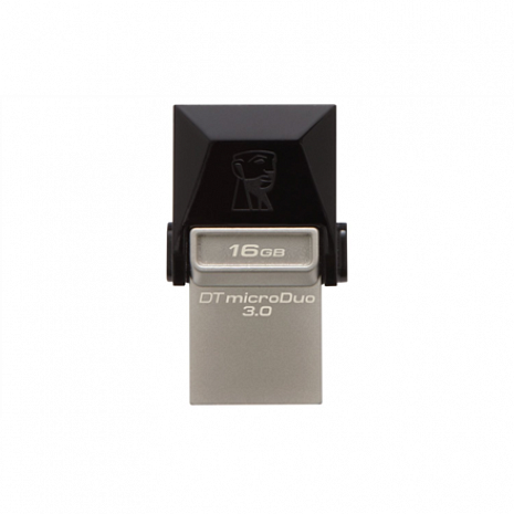 USB zibatmiņa DataTraveler microDuo 16 GB, USB 3.0, microUSB, Metal/Black DTDUO3/16GB