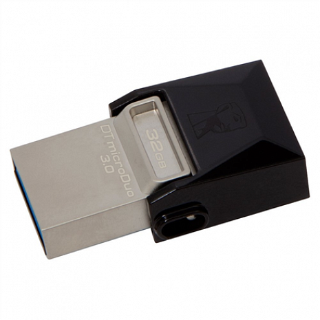 USB zibatmiņa DataTraveler microDuo 32 GB, USB 3.0, microUSB, Metal/Black DTDUO3/32GB