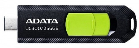 USB zibatmiņa ADATA FlashDrive UC300 256 GB, USB 3.2 Gen 1, Black/Green ACHO-UC300-256G-RBK/GN